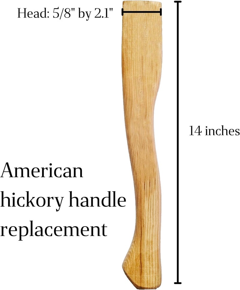 CuitÃ¡xi 1 pack American Hickory Axe handle replacement for 14" axes that use 1-1/4 pound heads Complete Set with Wooden and Steel Wedges - Hatchet handle replacement - hickory hatchet handle replacement axe - Image 3
